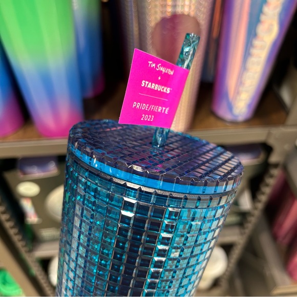 Starbucks Tim Singleton Pride Rainbow Grid Studded Cold Cup Tumbler 24oz 2023 - Picture 12 of 12
